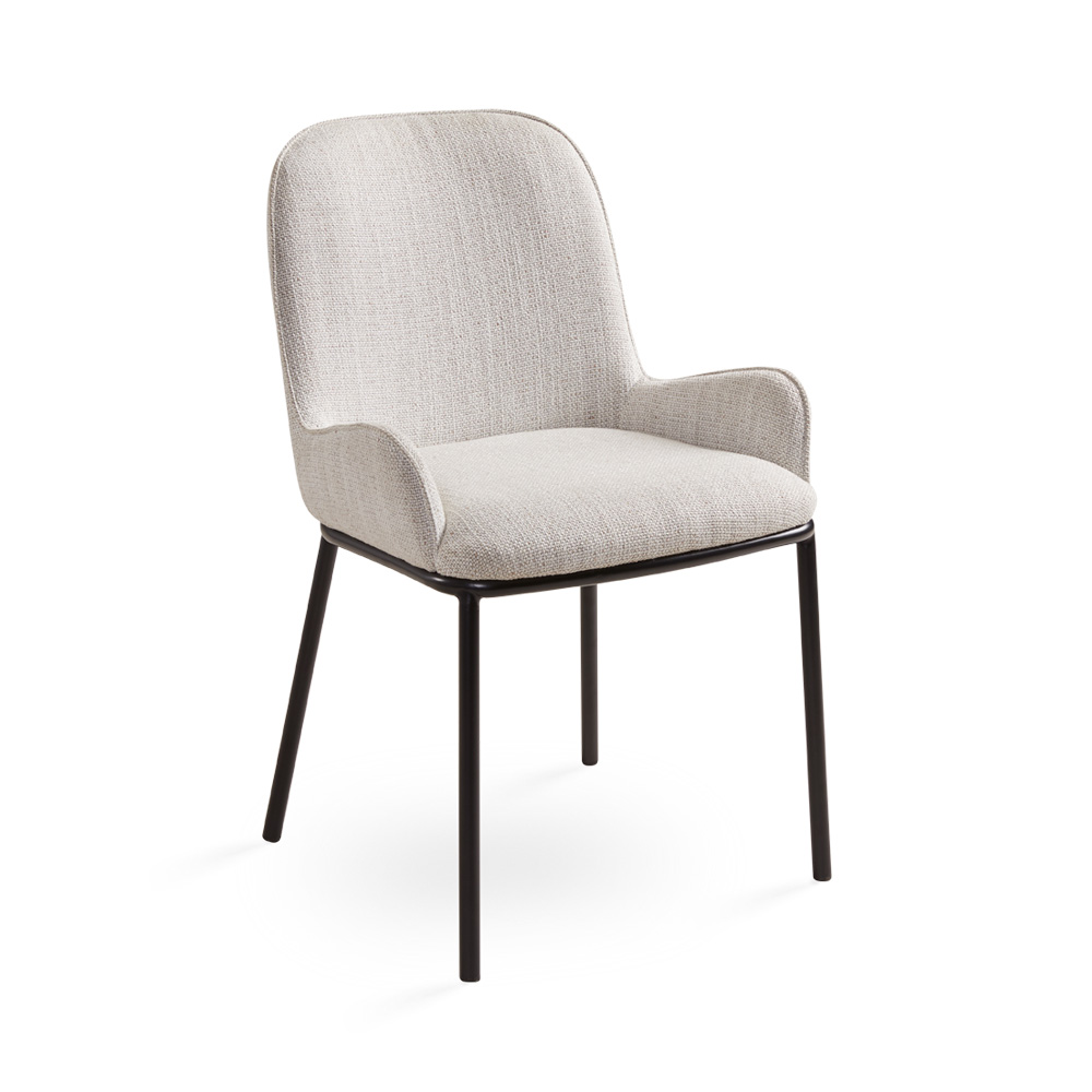 Bennett Dining Chair: Grey Linen